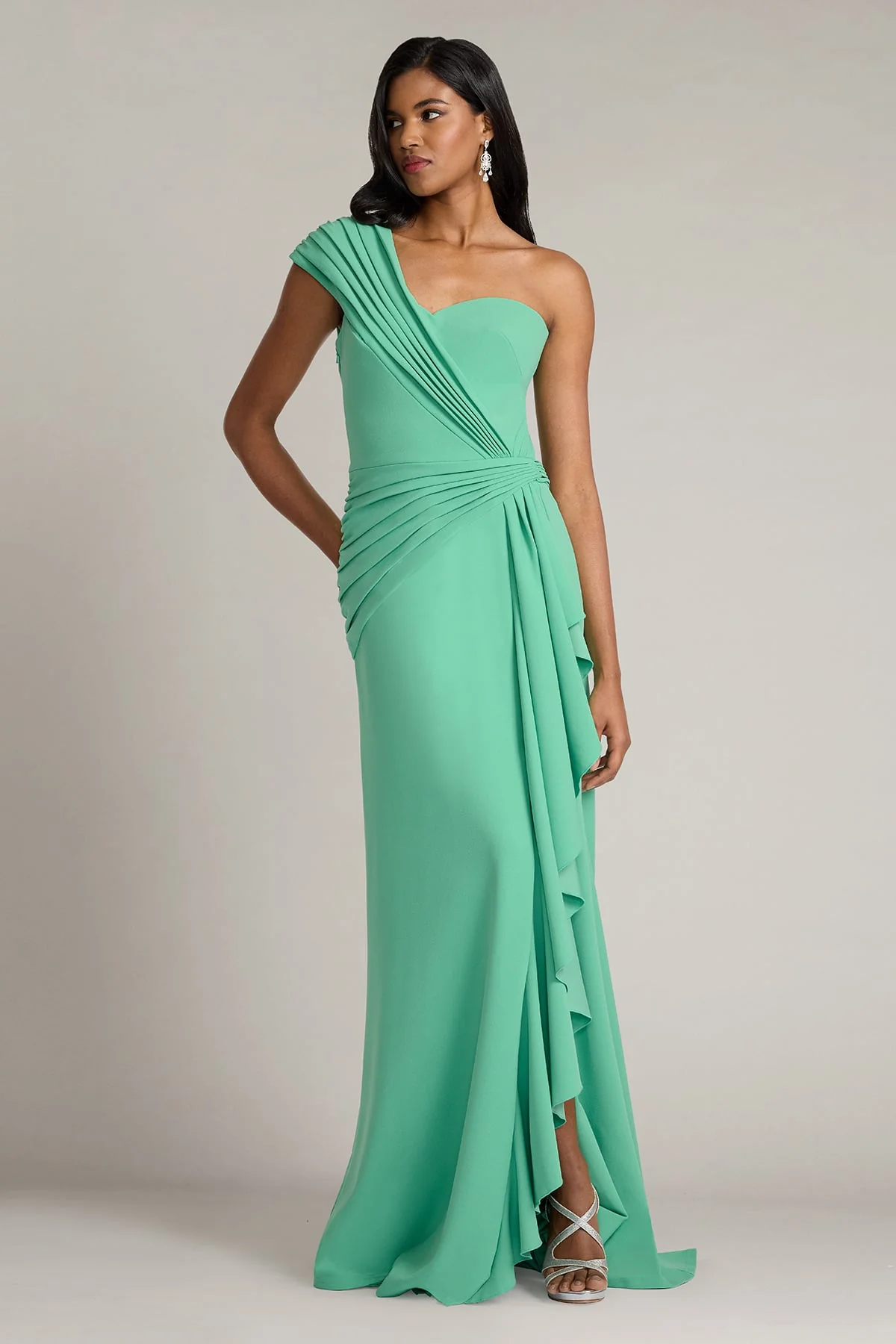 Lune Waterfall Sash Gown - Special Events Unlimited