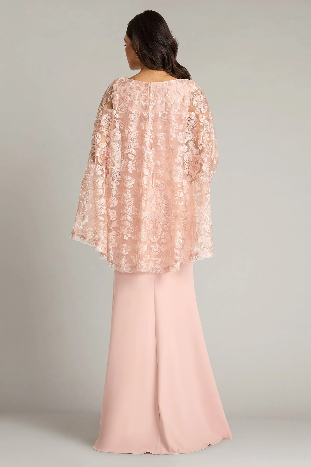 Margolin Embroidered Cape Gown - Special Events Unlimited