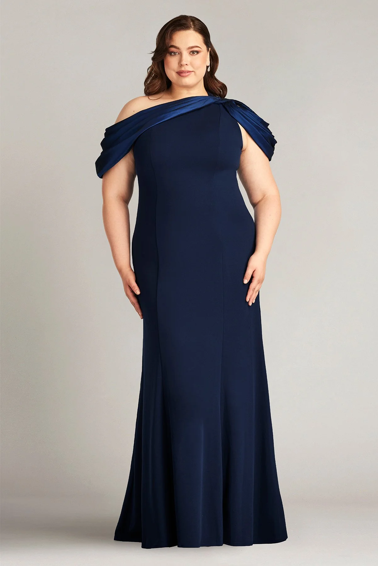 Carlene Shoulder Drape Gown - PLUS SIZE - Special Events Unlimited