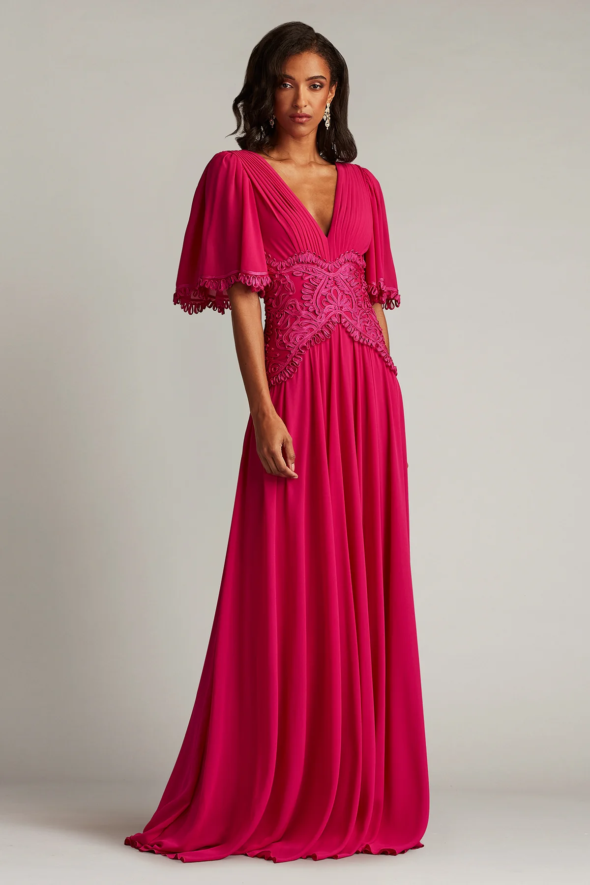 Indira Embroidered Chiffon Gown - Special Events Unlimited