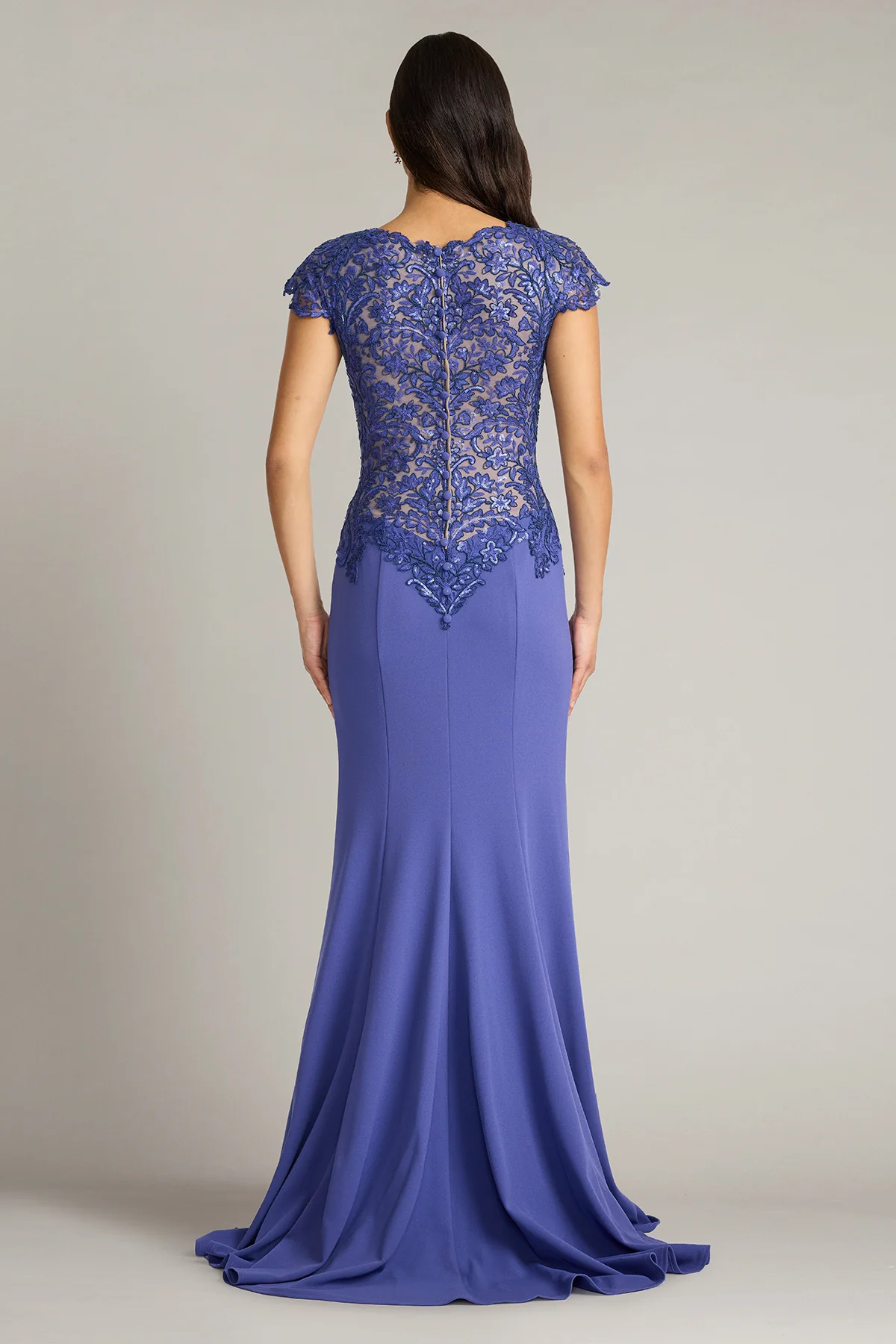 Vicente Embroidered Crepe Gown - Special Events Unlimited