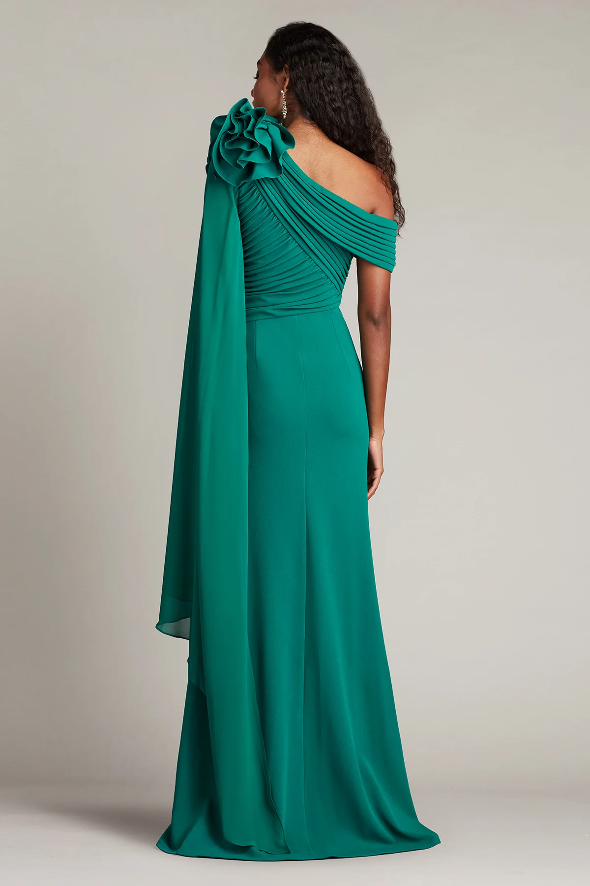 Kamari Draped Rosette Shoulder Gown - Special Events Unlimited