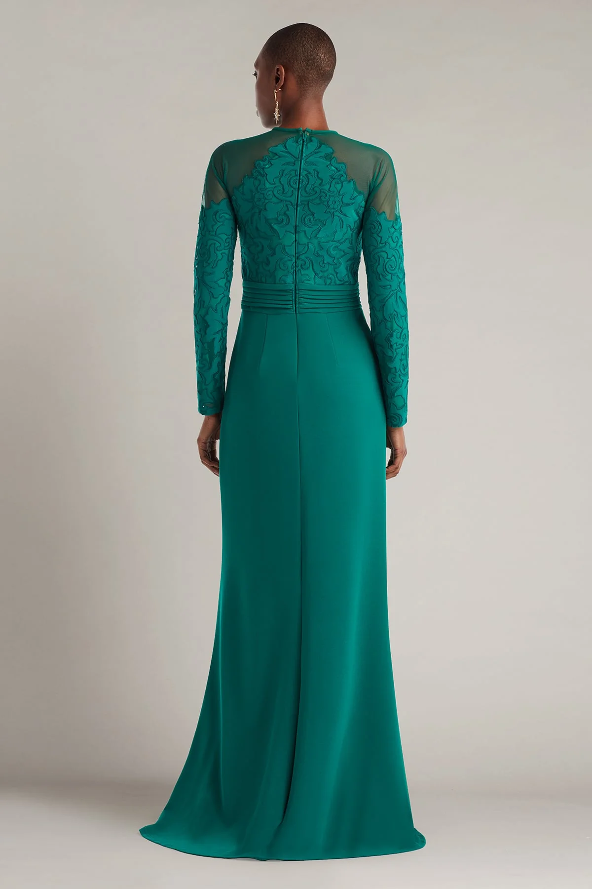 Sinclair Embroidered Crepe Gown - Special Events Unlimited
