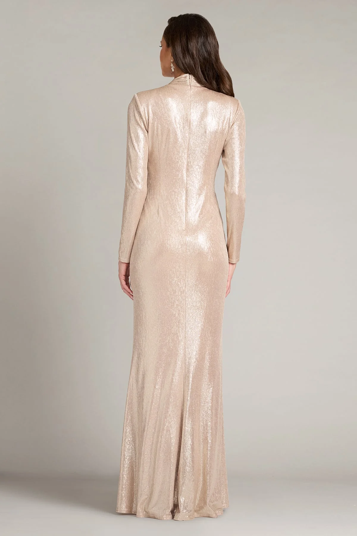Ferrum Metallic Twist Drape Gown - Special Events Unlimited