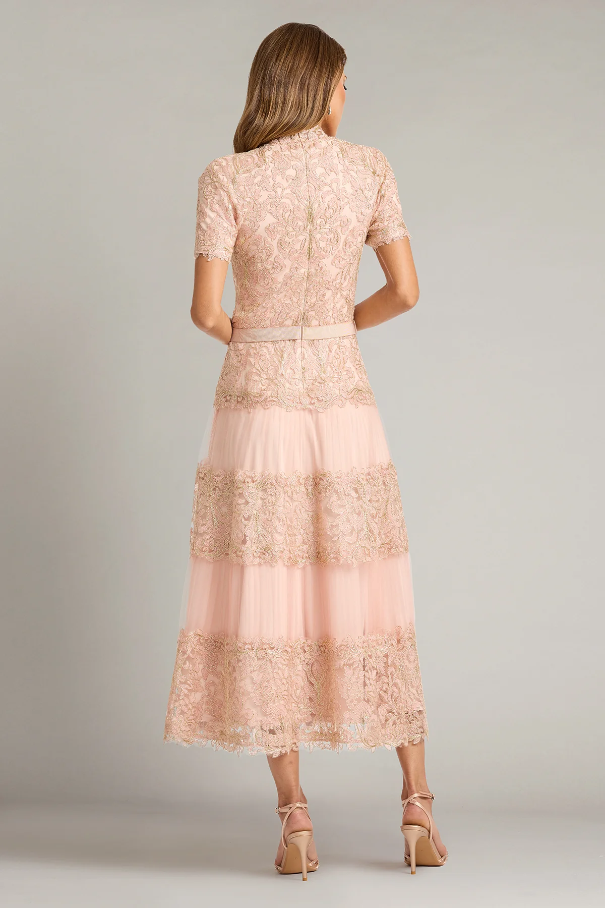 Stelly Lotus Embroidered Tulle Midi Dress - Special Events Unlimited