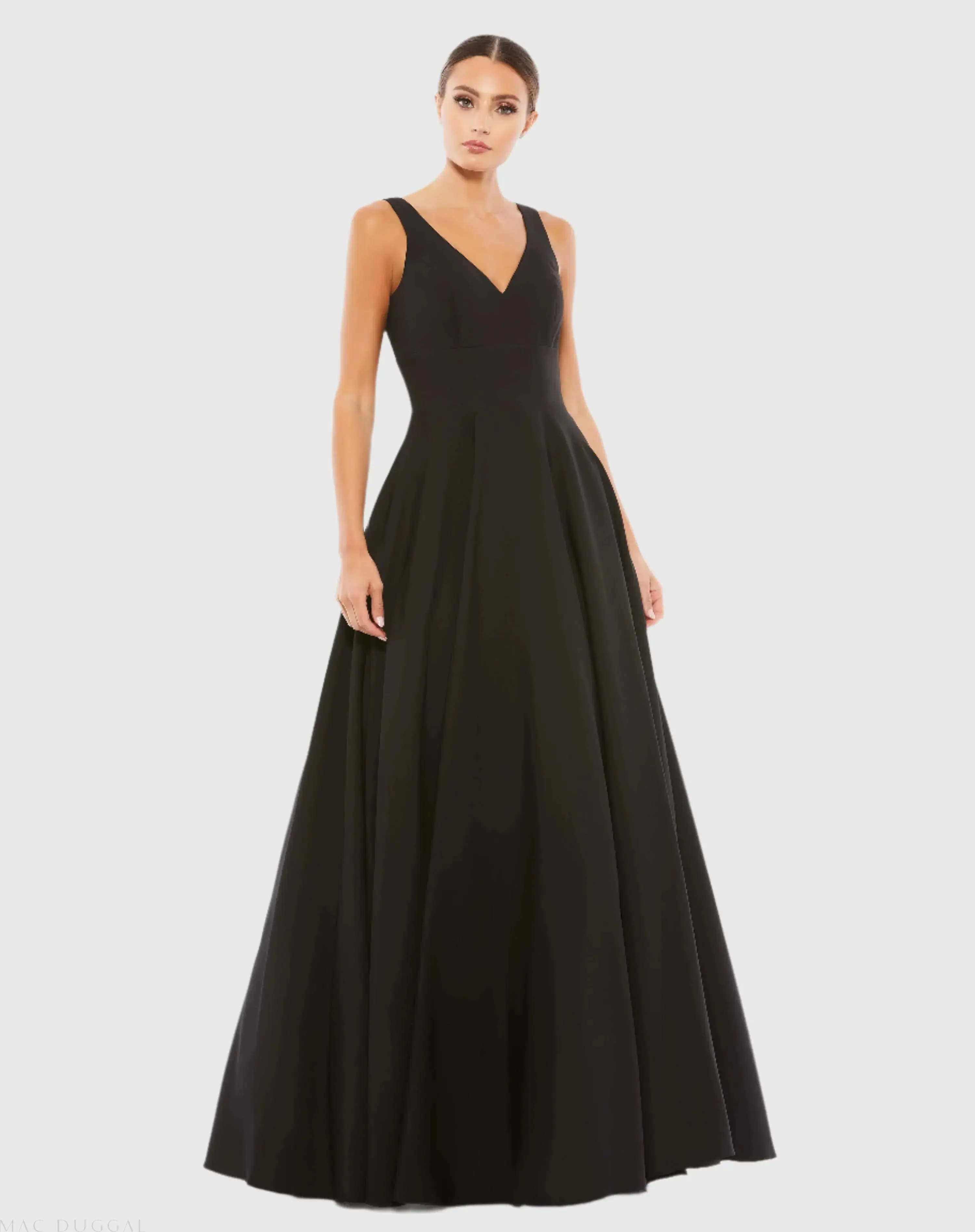 Black Classic Sleeveless A-Line Gown with Pockets - Special Events Unlimited