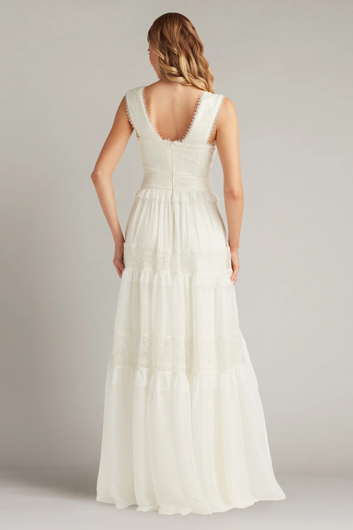 Shiva Tiered Embroidered Tulle Gown - Special Events Unlimited