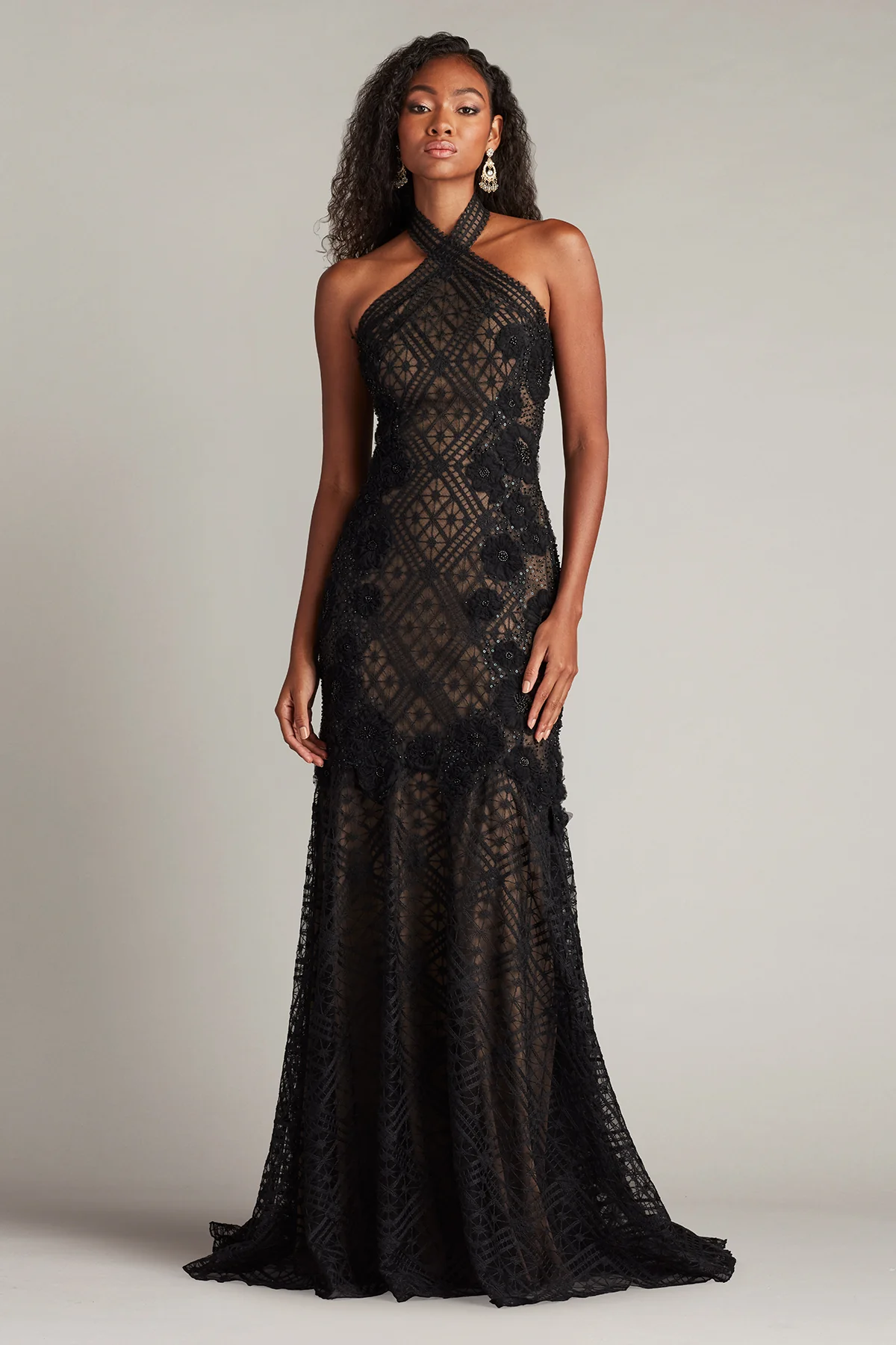 Lakota Embroidered Halter Gown - Special Events Unlimited