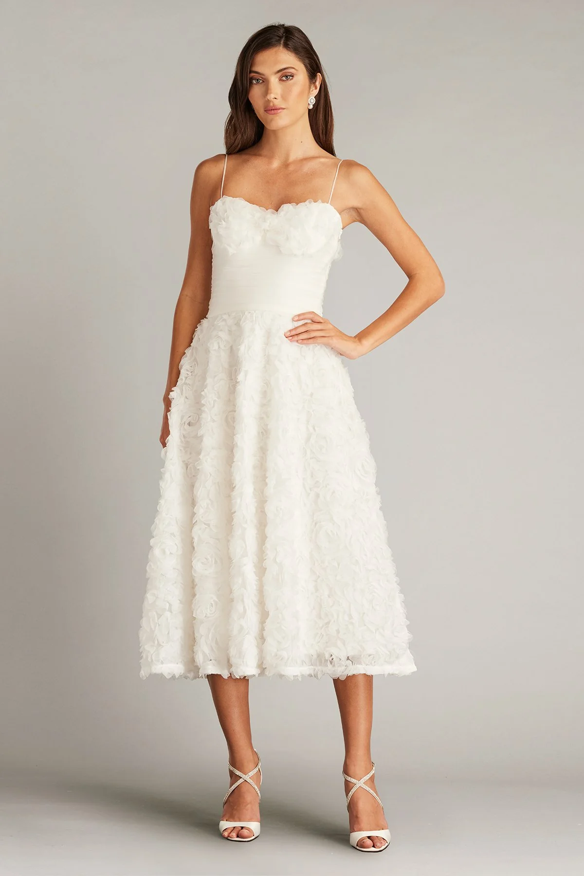 Greer Rosette Appliqué Midi Dress - Special Events Unlimited
