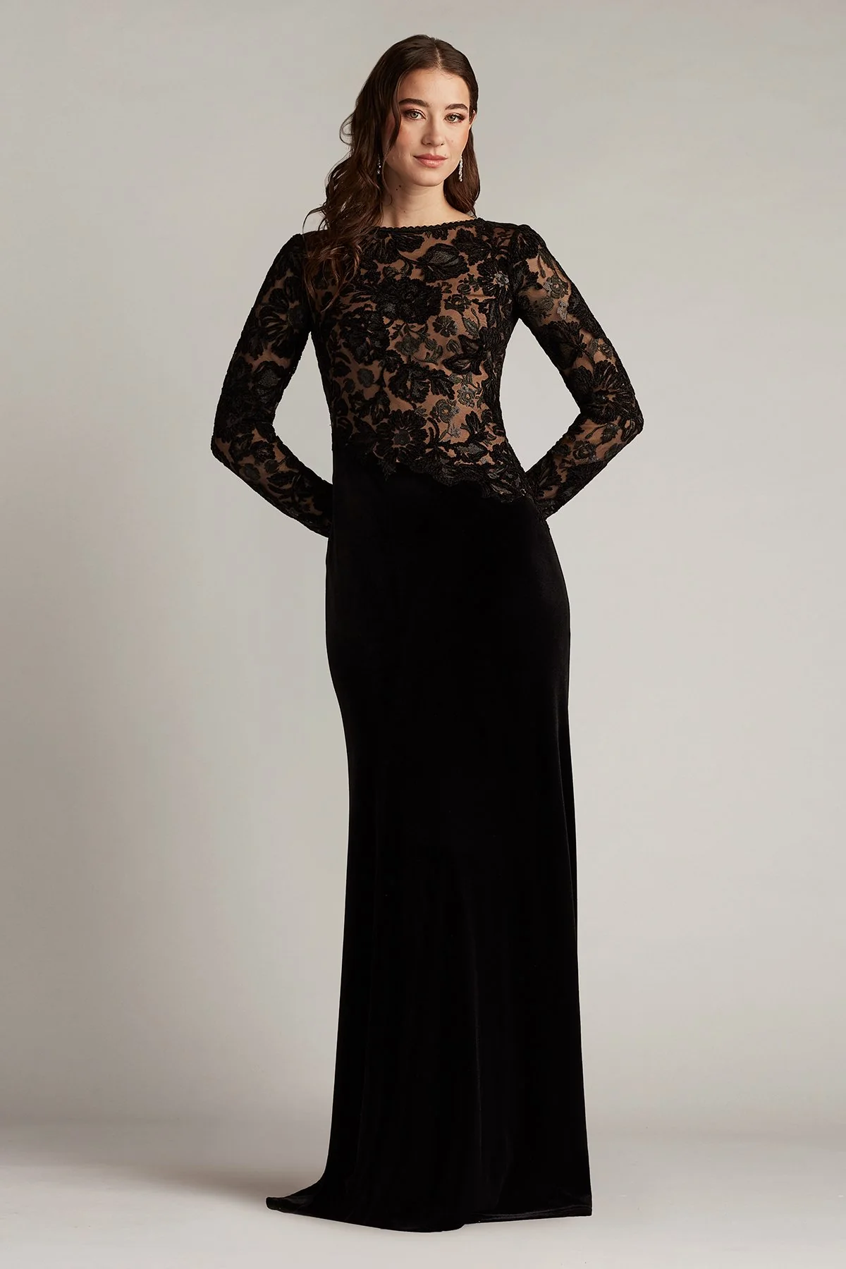 Forena Embroidered Crepe Gown - Special Events Unlimited