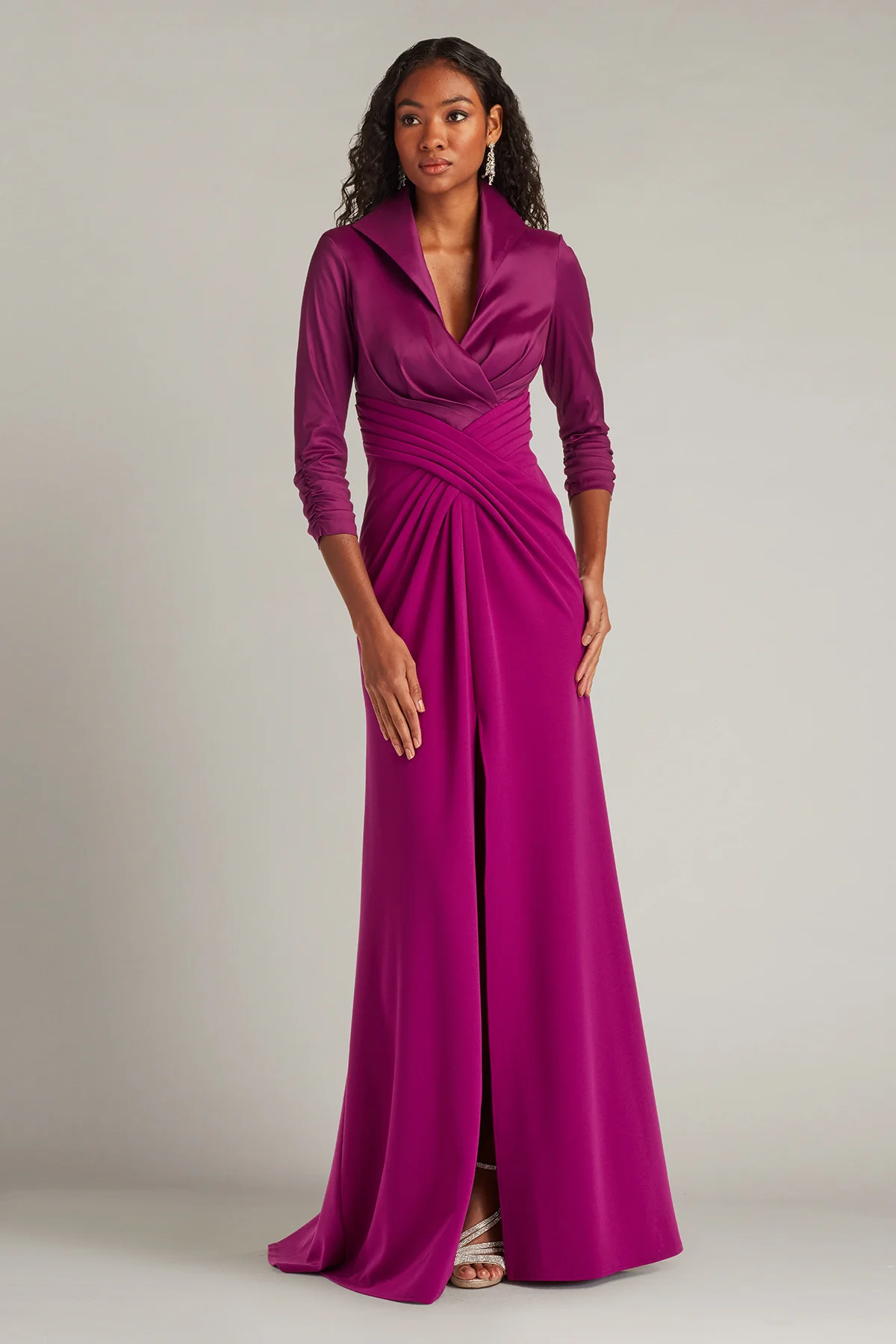 Vanguard Collared Contrast Gown - Special Events Unlimited