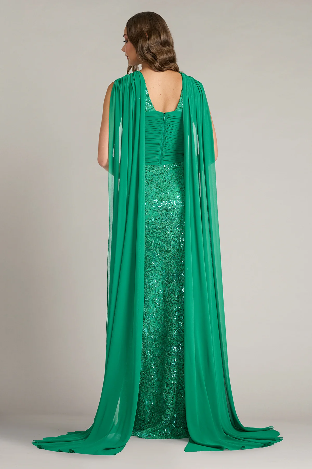 Albioin Sequin Embroidered Sash Gown - Special Events Unlimited