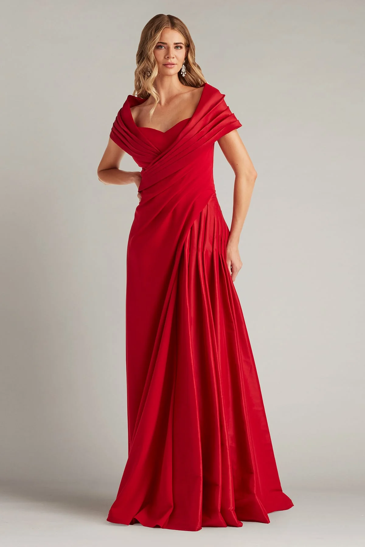 Milica Draped Portrait Collar Gown - Special Events Unlimited