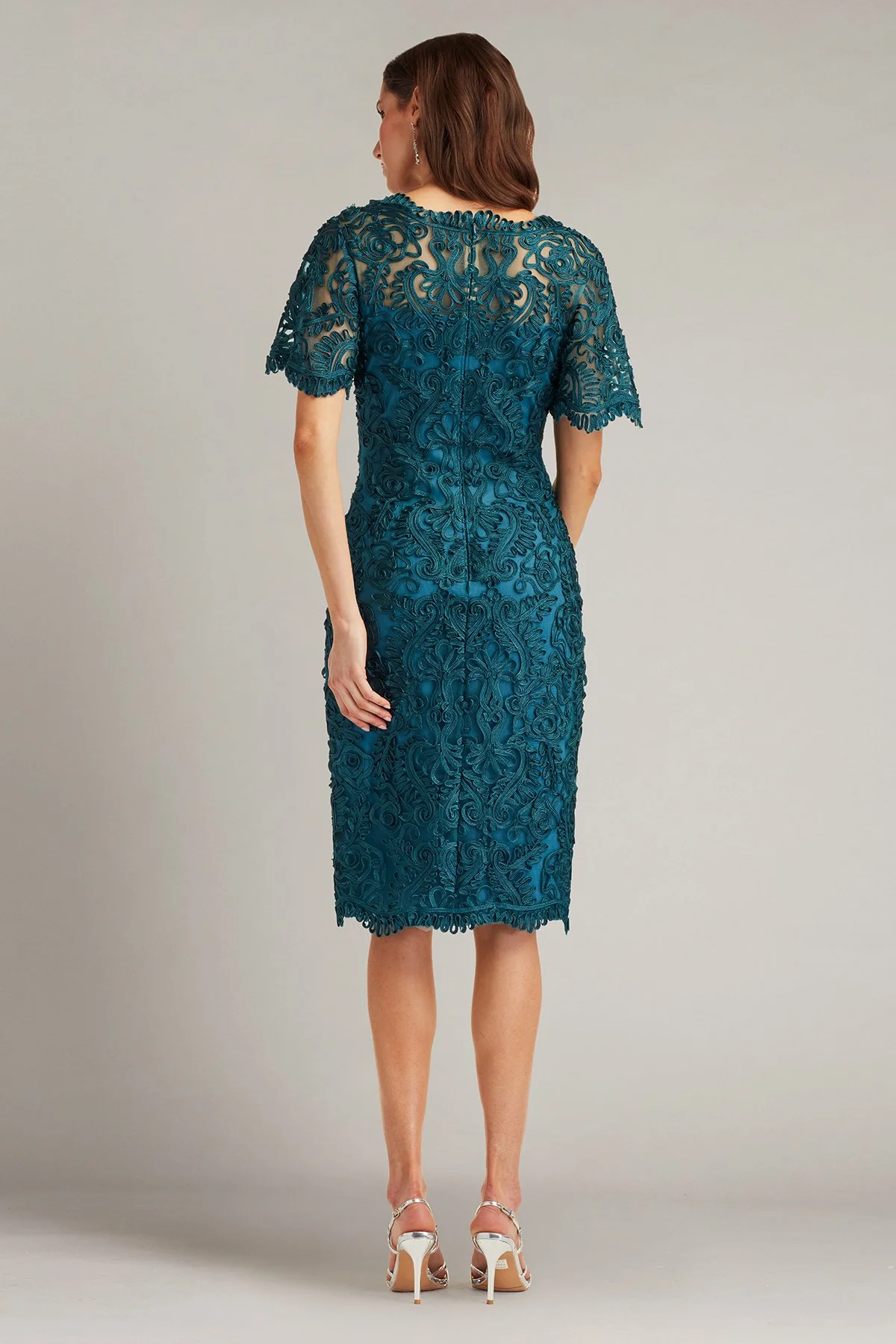 Arnett Embroidered Flutter Sleeve Dress - Special Events Unlimited