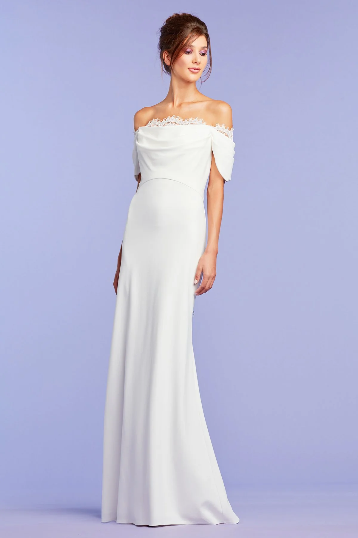 Sutton Draped Off-Shoulder Gown - Special Events Unlimited