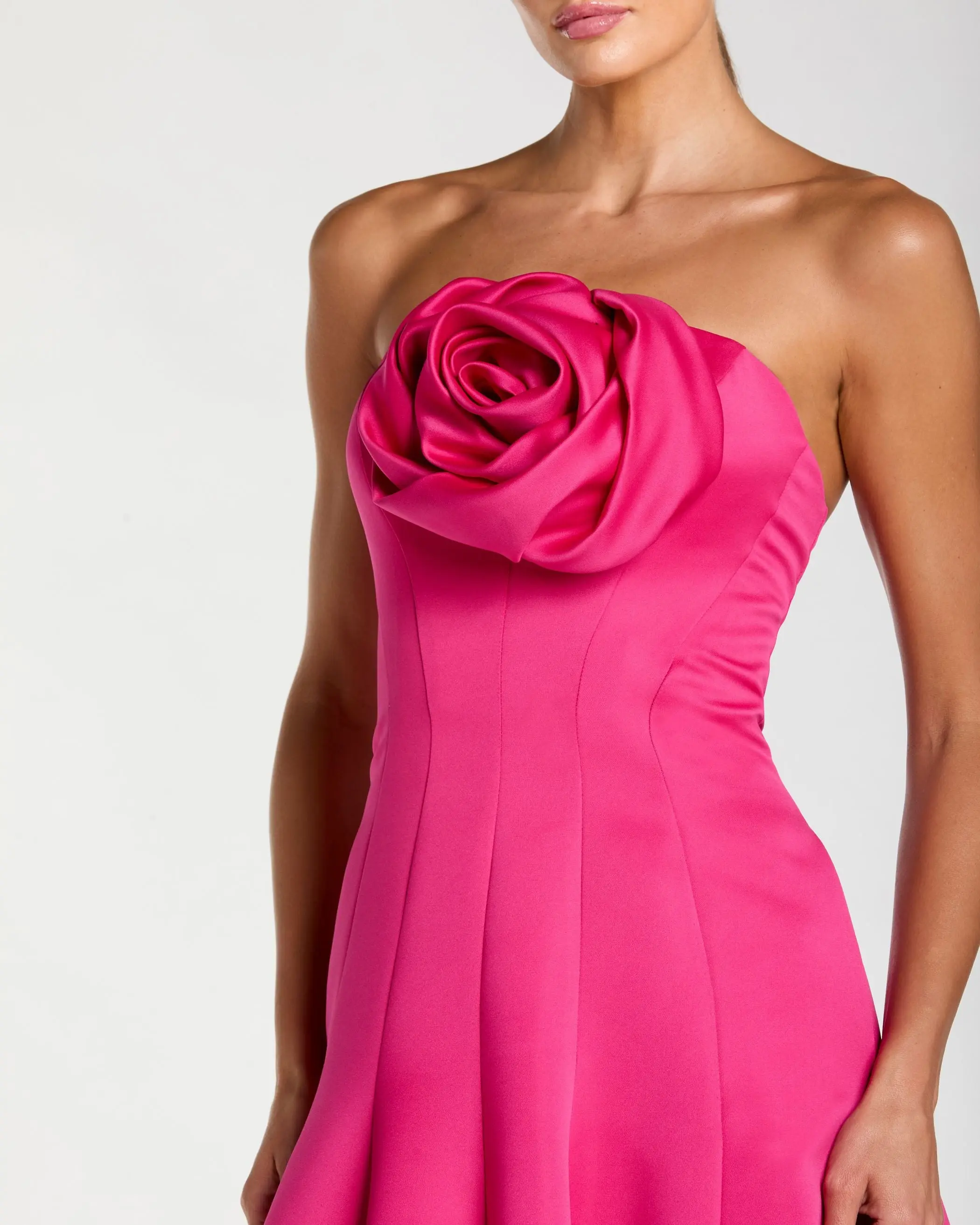 Pink Strapless Rosette Corset Ball Gown - Special Events Unlimited