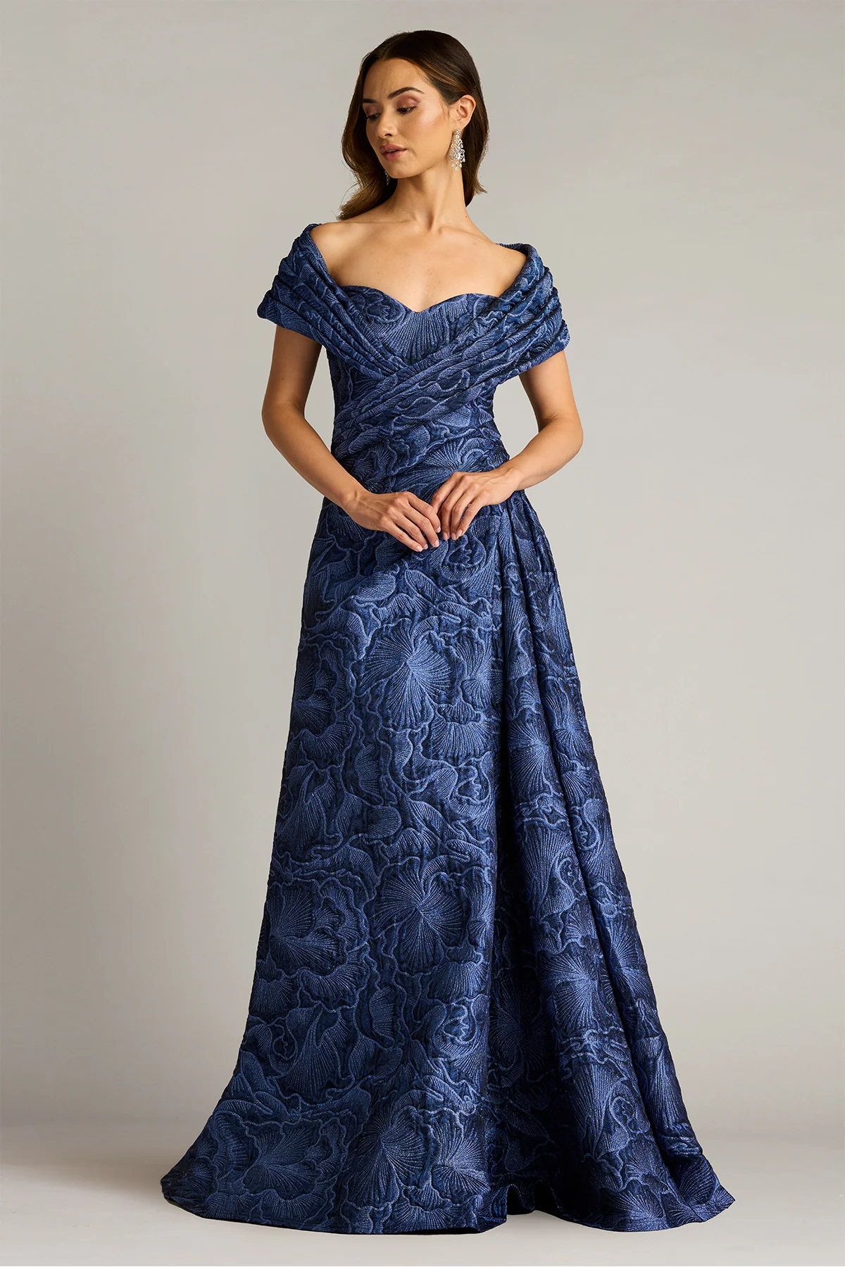 Durant Floral Jacquard Gown - Special Events Unlimited