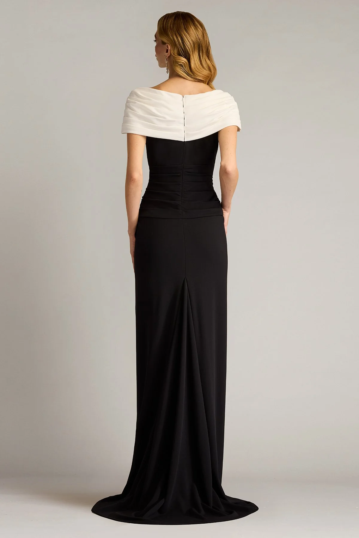 Perkins Asymmetric Draped Gown - Special Events Unlimited