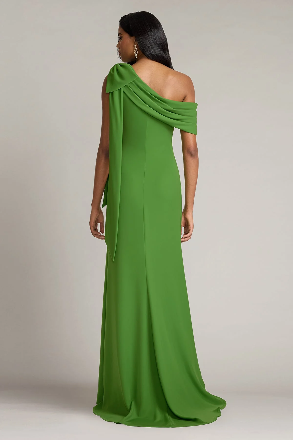 Cassia Bow-Shoulder Crepe Gown - Special Events Unlimited