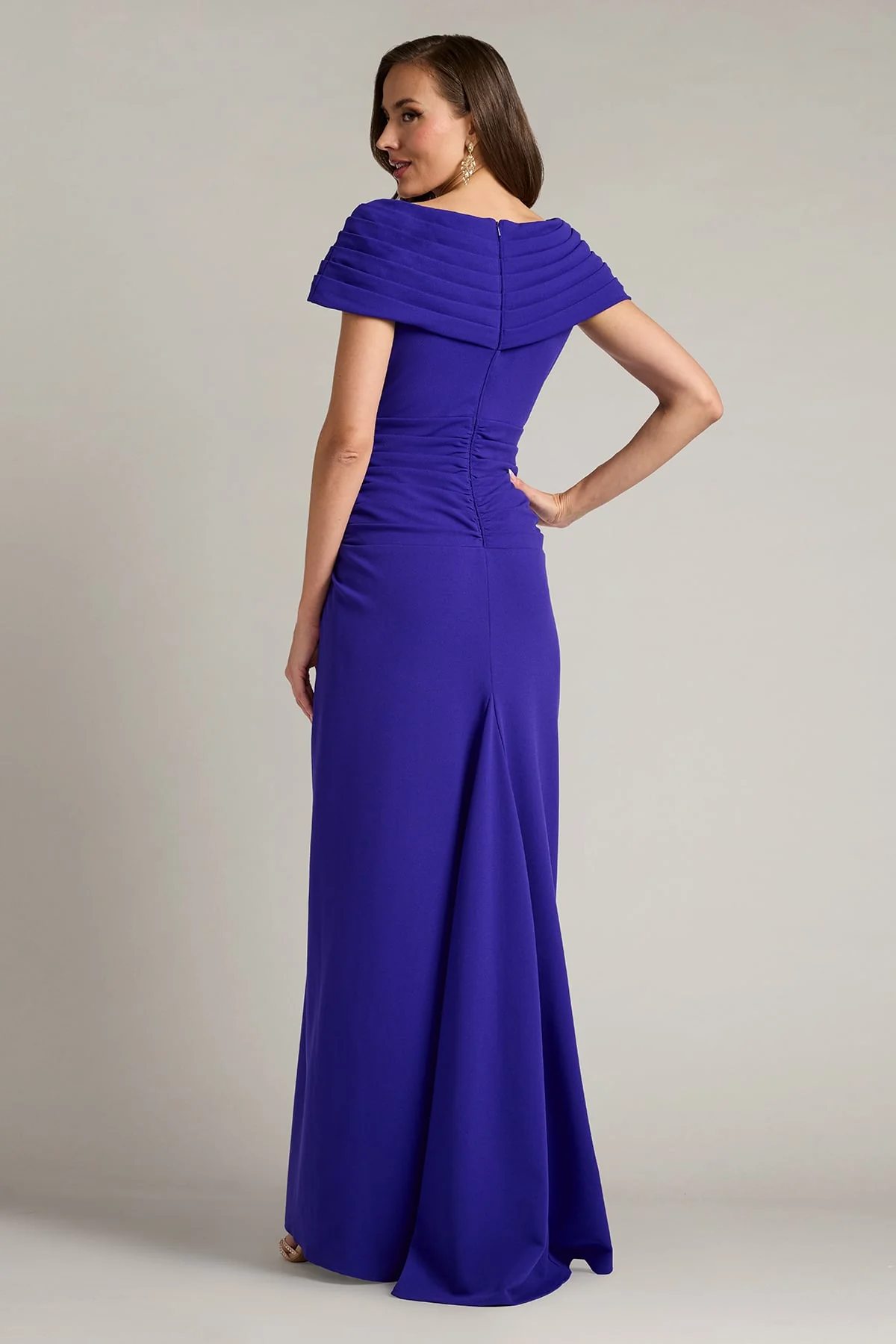 Perkins Asymmetric Draped Gown - Special Events Unlimited