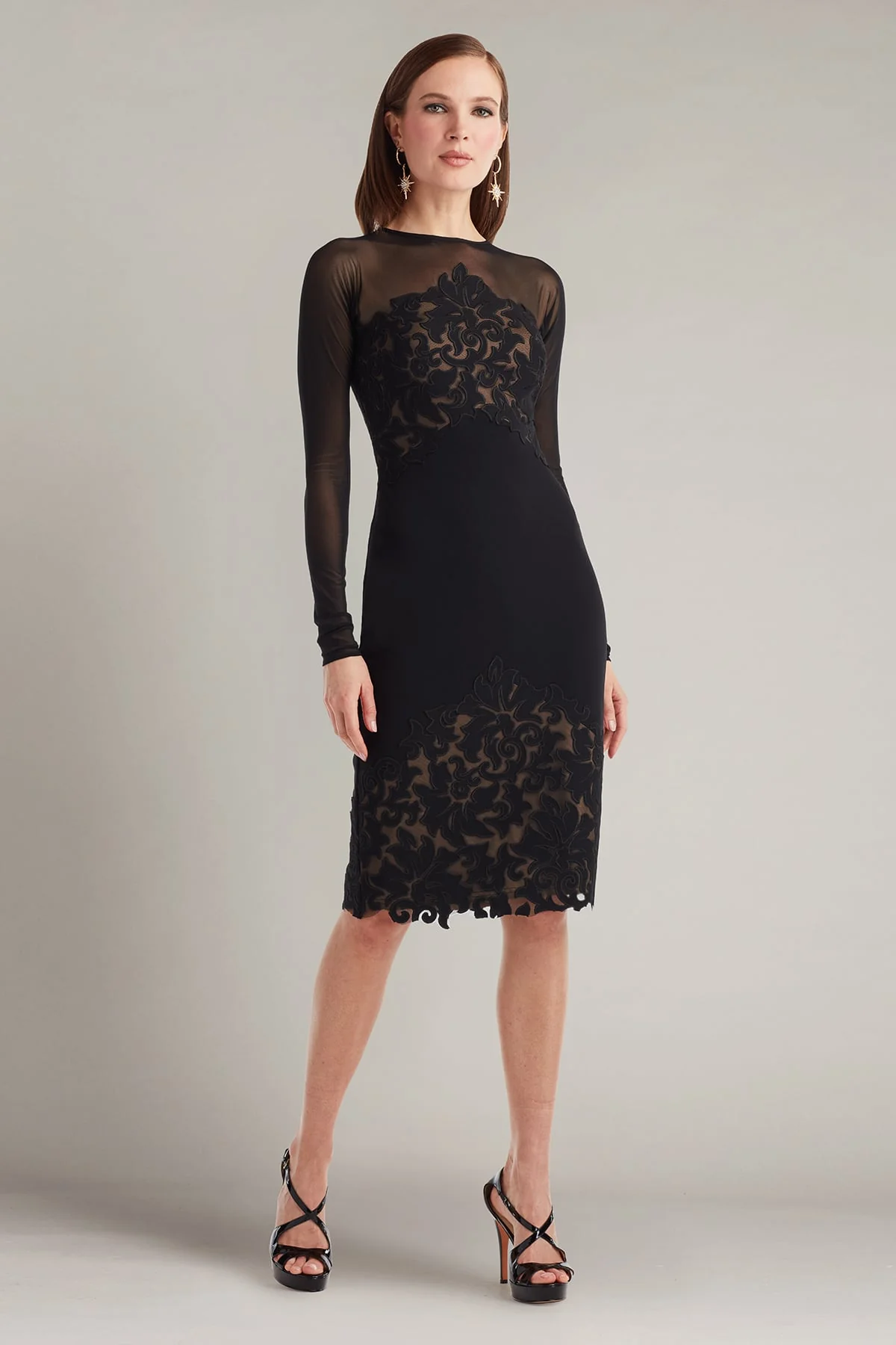 Calia Laser-Cut Crepe Dress - Special Events Unlimited