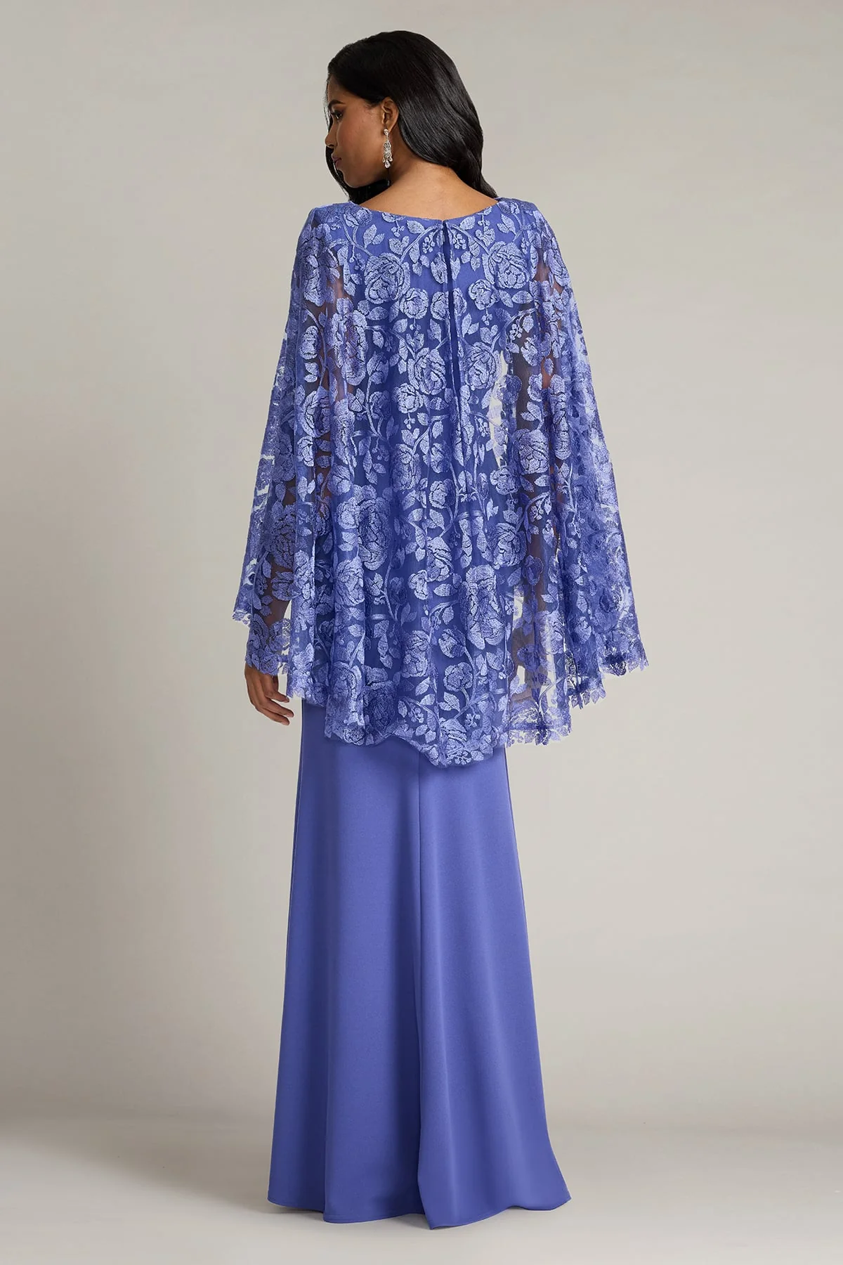 Margolin Embroidered Cape Gown - Special Events Unlimited