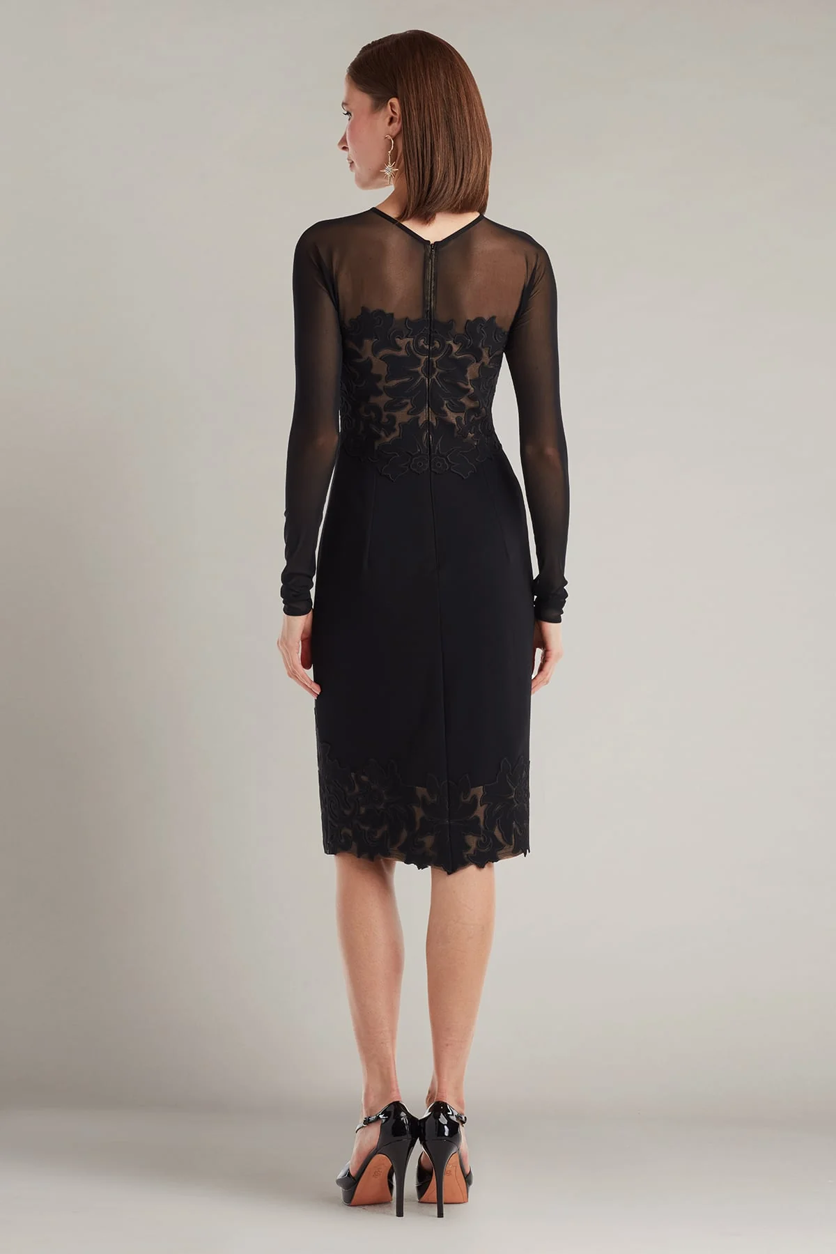 Calia Laser-Cut Crepe Dress - Special Events Unlimited