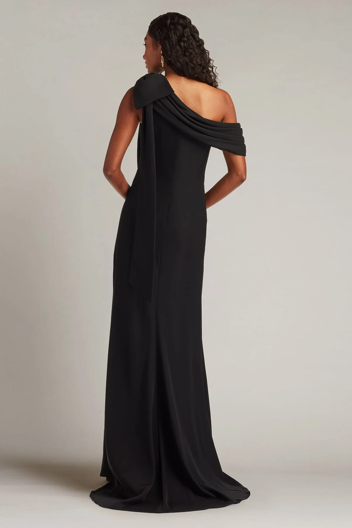 Cassia Bow-Shoulder Crepe Gown - Special Events Unlimited