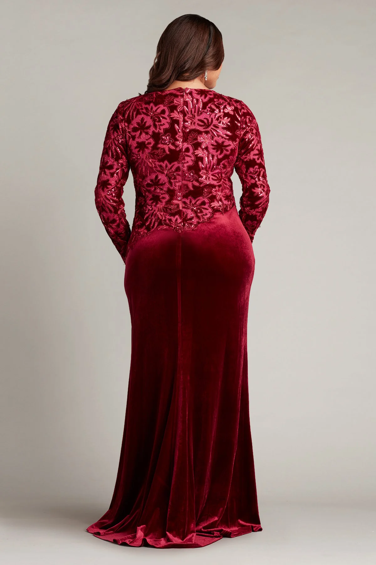 Gatlin Sequin Burnout Velvet Gown - PLUS SIZE - Special Events Unlimited