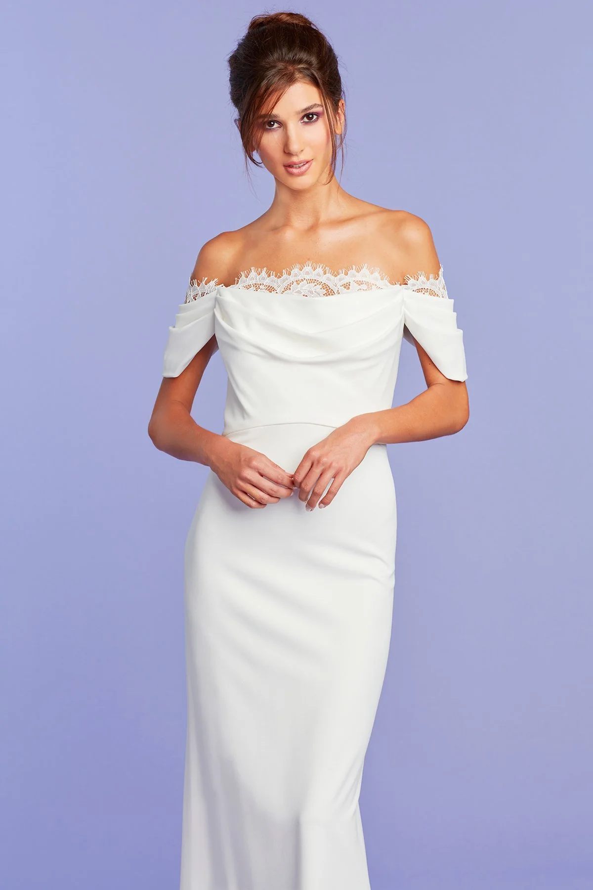 Sutton Draped Off-Shoulder Gown - Special Events Unlimited