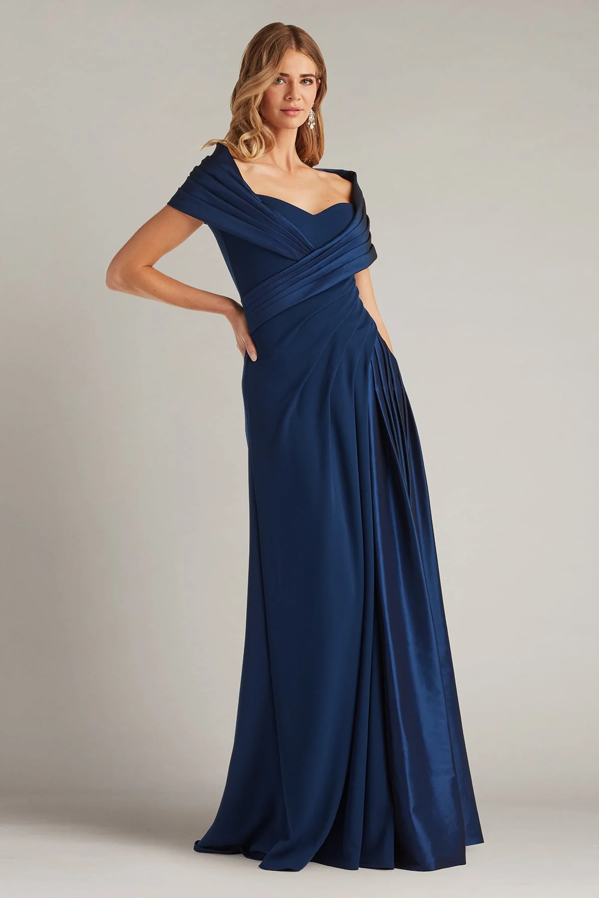 Milica Draped Portrait Collar Gown - Special Events Unlimited
