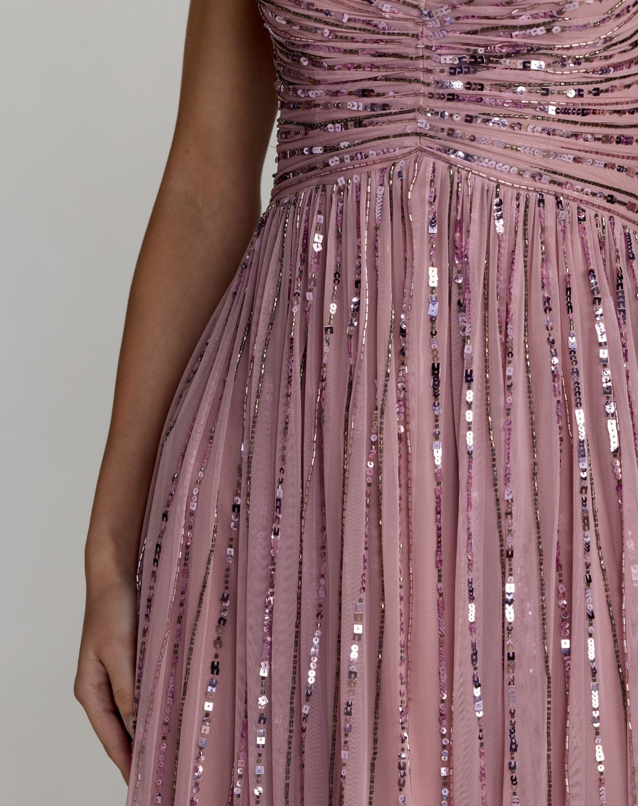 Purple Embellished Cap Sleeve Midi Dress - Special Events Unlimited