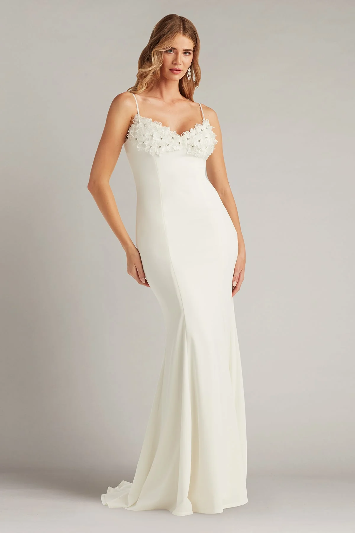 Couteau Flower Embellished Gown - Special Events Unlimited